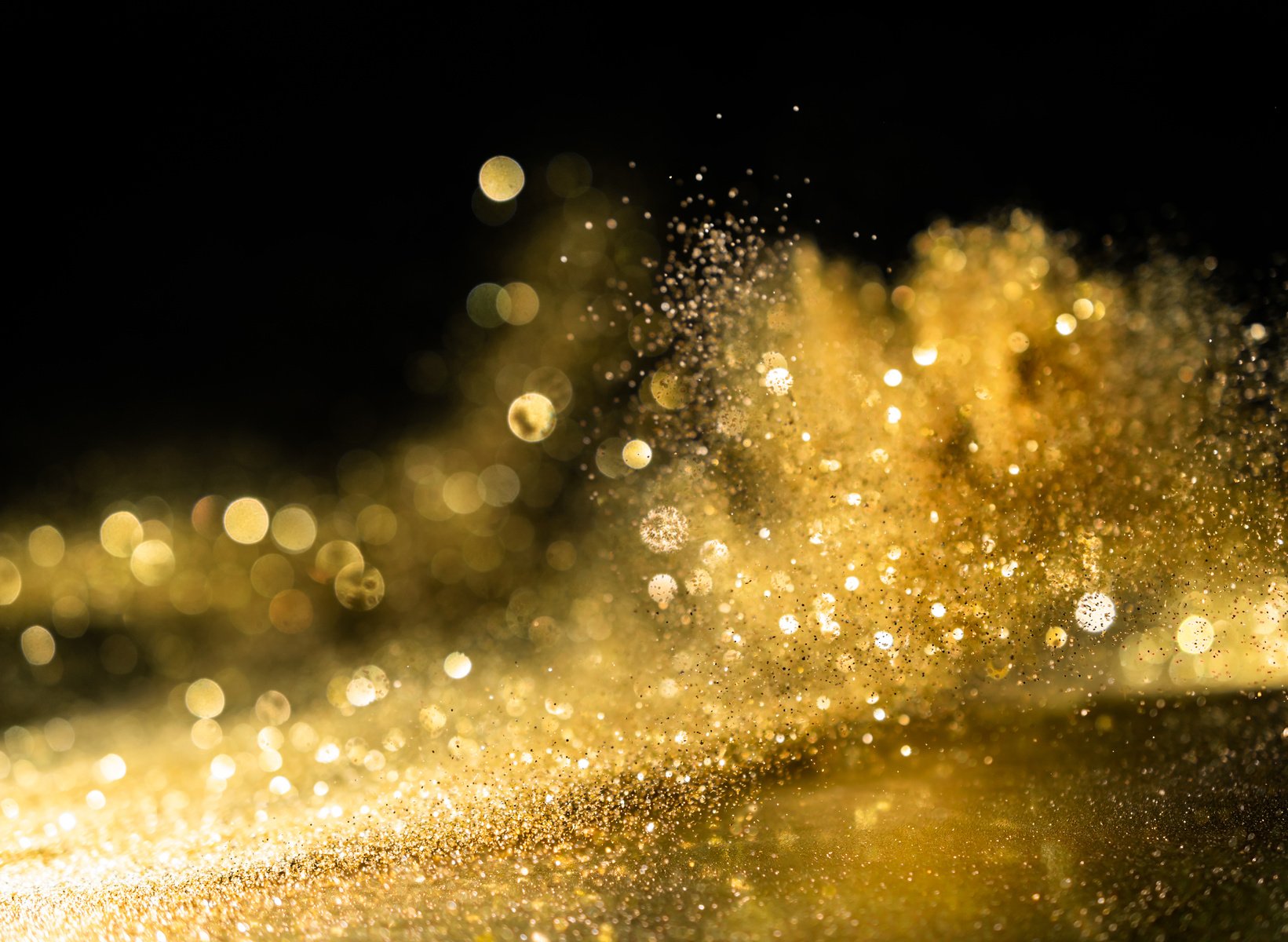 glitter lights grunge background, gold glitter defocused abstract Twinkly Lights Background.